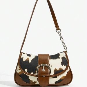 Brown and White Women's Bag